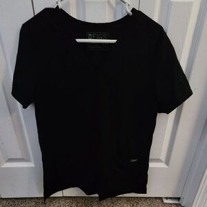 Figs Black Scrub Top